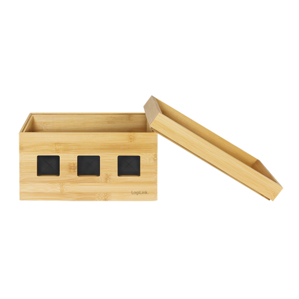 UREJENA PISARNA škatlica za kable 255x140x165mm iz bambusa Logilink (KAB0076) EOLS-P