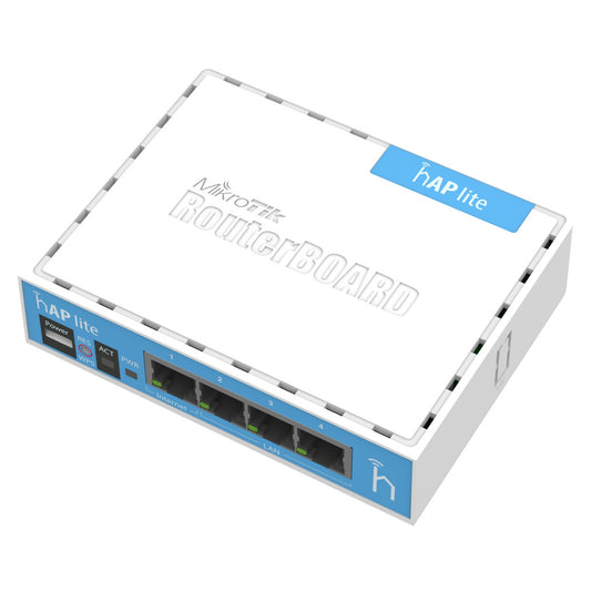 Usmerjevalnik brezžični Mikrotik WiFi4 802.11n N300 300Mbit/s 4xLAN 1x notranja antena (RB941-2ND-TC)