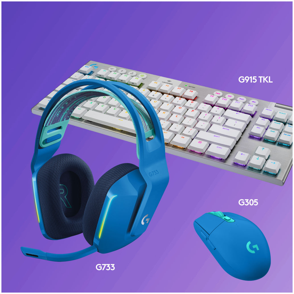 Slušalke gaming Logitech brezžične G733 Lightspeed 2,4Hz - modre (981-000943)