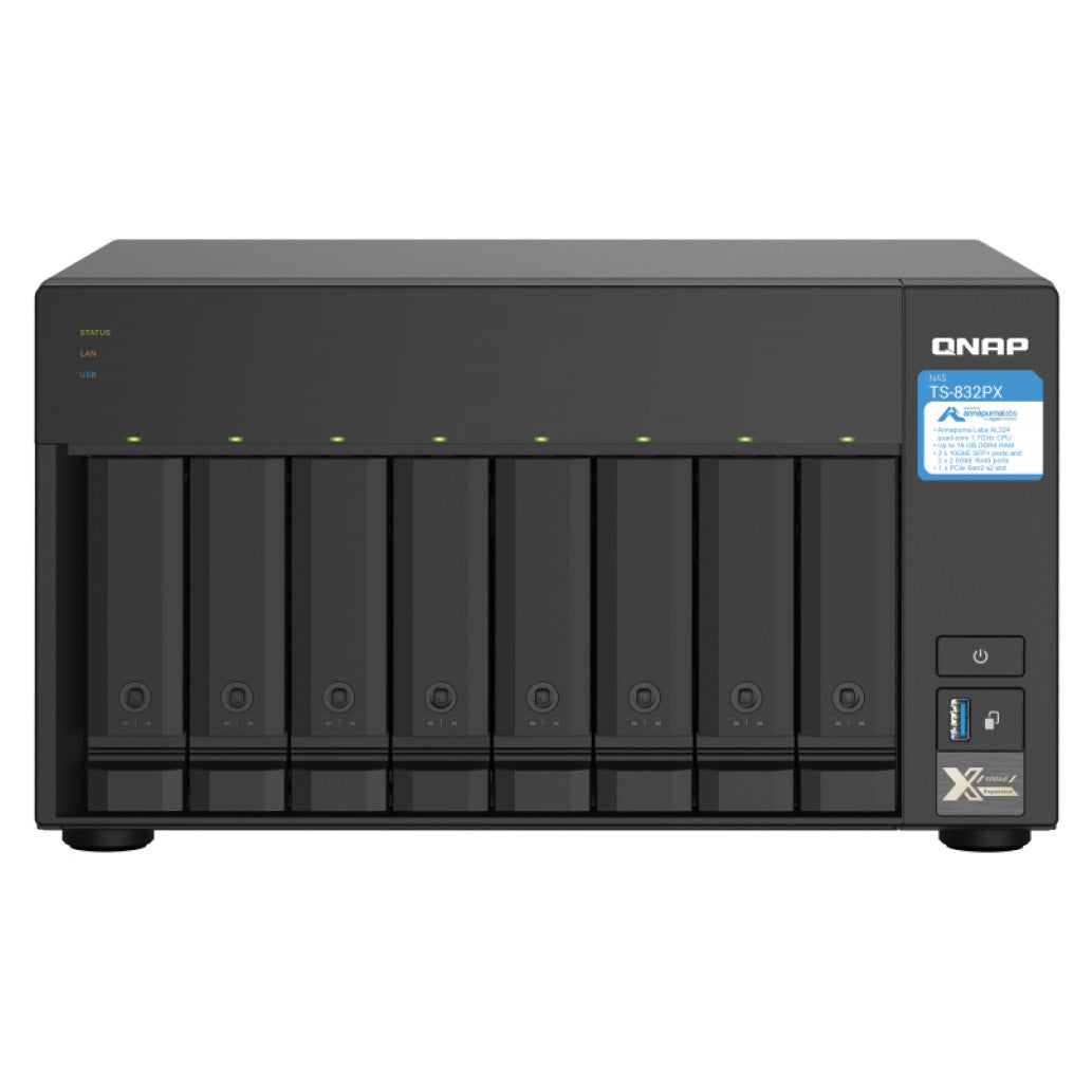 NAS ohišje QNAP TS-832PX-4G za 8 diskov  4GB ram  2x 10Gb SFP+ 2x 2.5Gb mreža