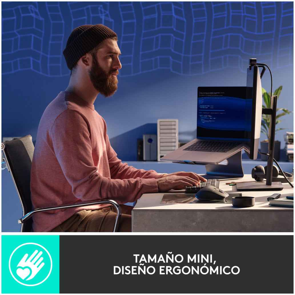 Tipkovnica brezžična + Bluetooth Logitech MX Mechanical MINI UK | SLO gravura grafitna LED osvetlitev (920-010780)