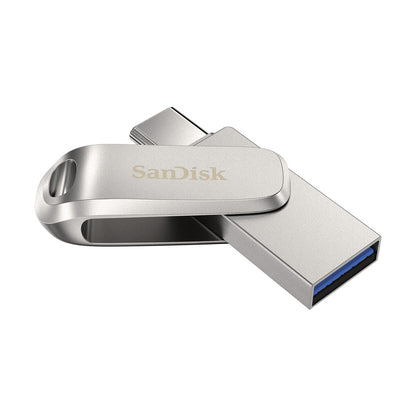 Spominski ključek 32GB USB 3.2/USB-C Sandisk Ultra Dual Luxe 150MB/s kovinski vrtljiv srebrn (SDDDC4-032G-G46)
