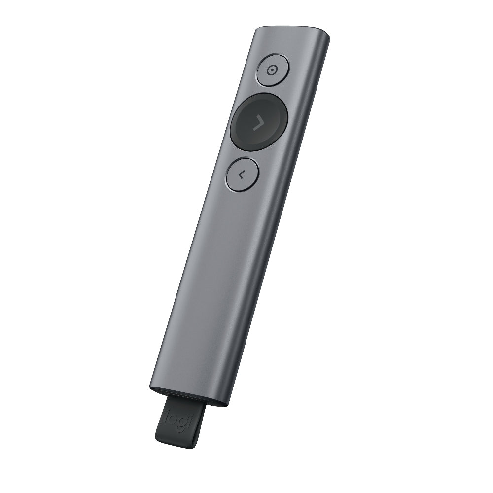 Presenter Logitech Spotlight, brezžični, USB, siva