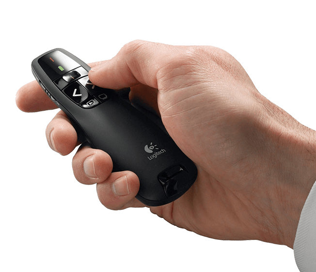 Presenter Logitech R400, brezžičen, USB, rdeč laser