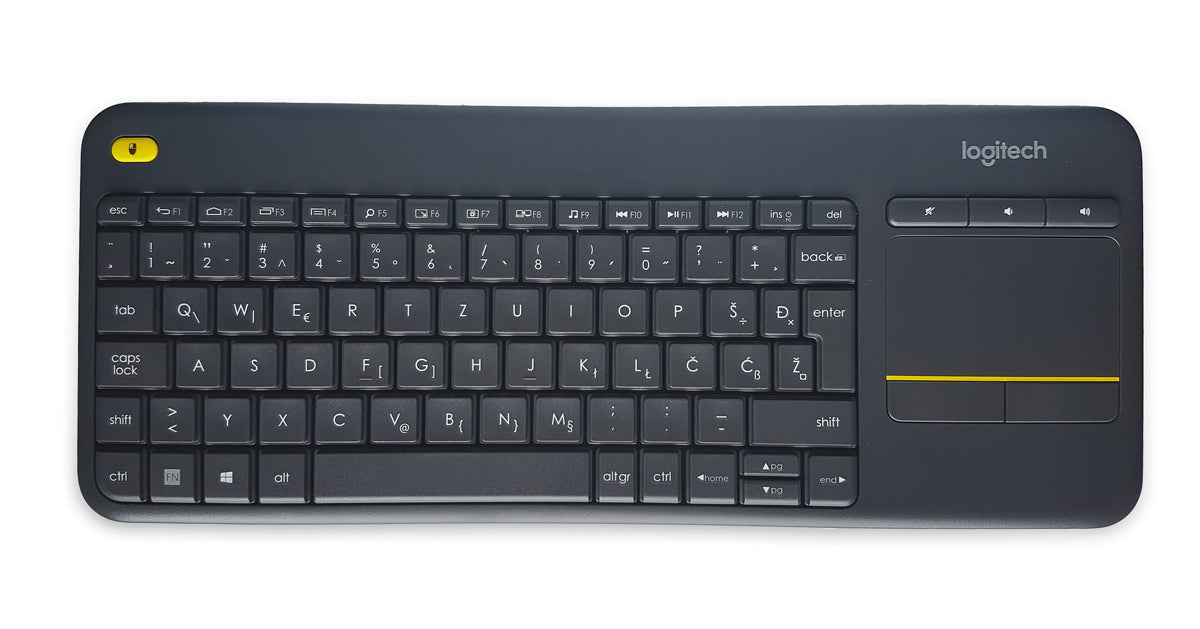 Tipkovnica Logitech K400 PLUS Wireless Touch, Unifying, črna, SLO