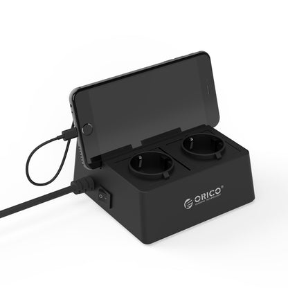 Razdelilec 2x 230V, 5x USB, 15.000 A, prenapetostna zaščita, črn, ORICO