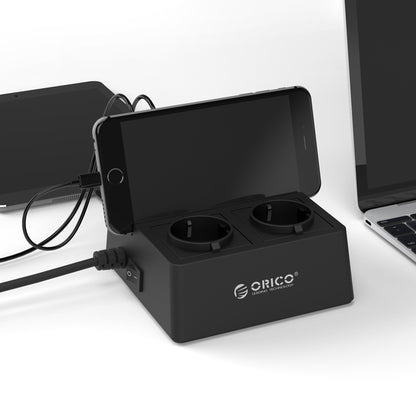 Razdelilec 2x 230V, 5x USB, 15.000 A, prenapetostna zaščita, črn, ORICO