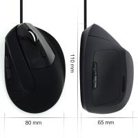 Miška Ewent Ergonomic Vertical, 1800dpi, črna, USB