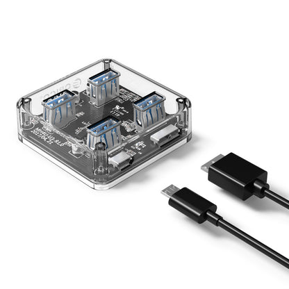 USB hub s 4 vhodi, USB 3.0, prozoren, ORICO MH4U