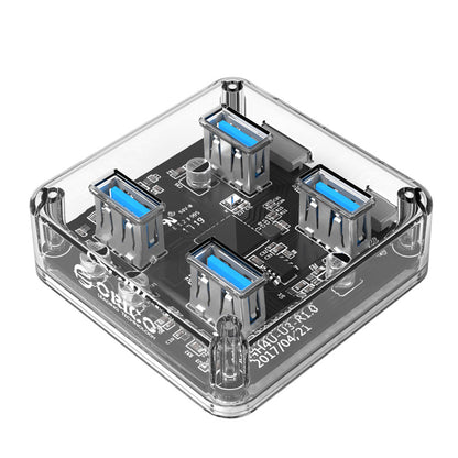 USB hub s 4 vhodi, USB 3.0, prozoren, ORICO MH4U