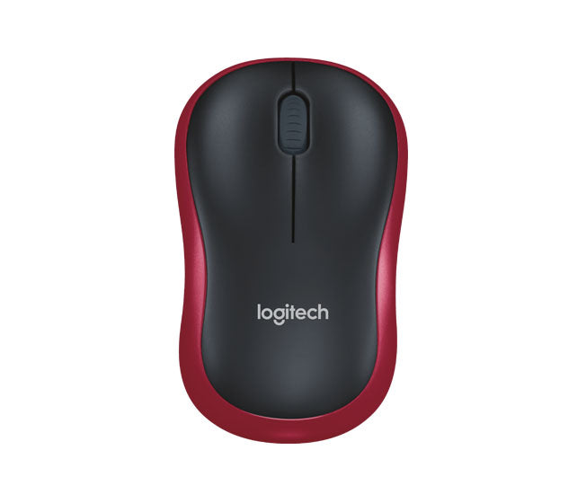 Miška Logitech M185 Wireless, nano, optična, rdeča