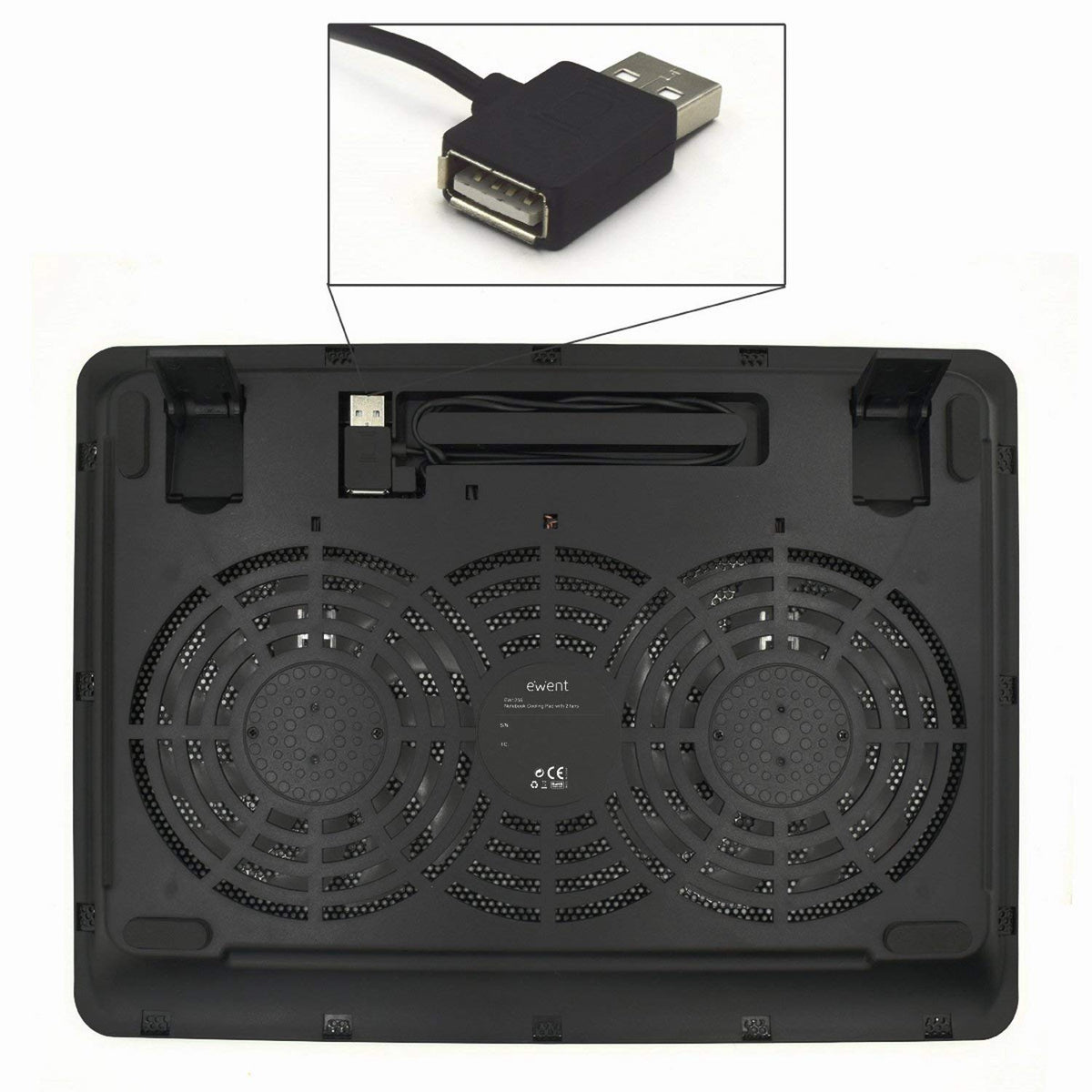 Hladilno stojalo za prenosnik do 17", 2x tih ventilator, Ewent EW1256
