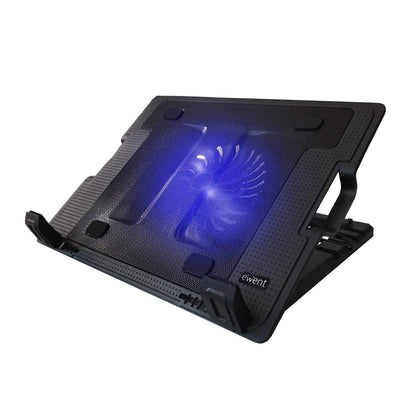 Hladilno stojalo za prenosnik do 17", tih ventilator, 2x USB, Ewent EW1258