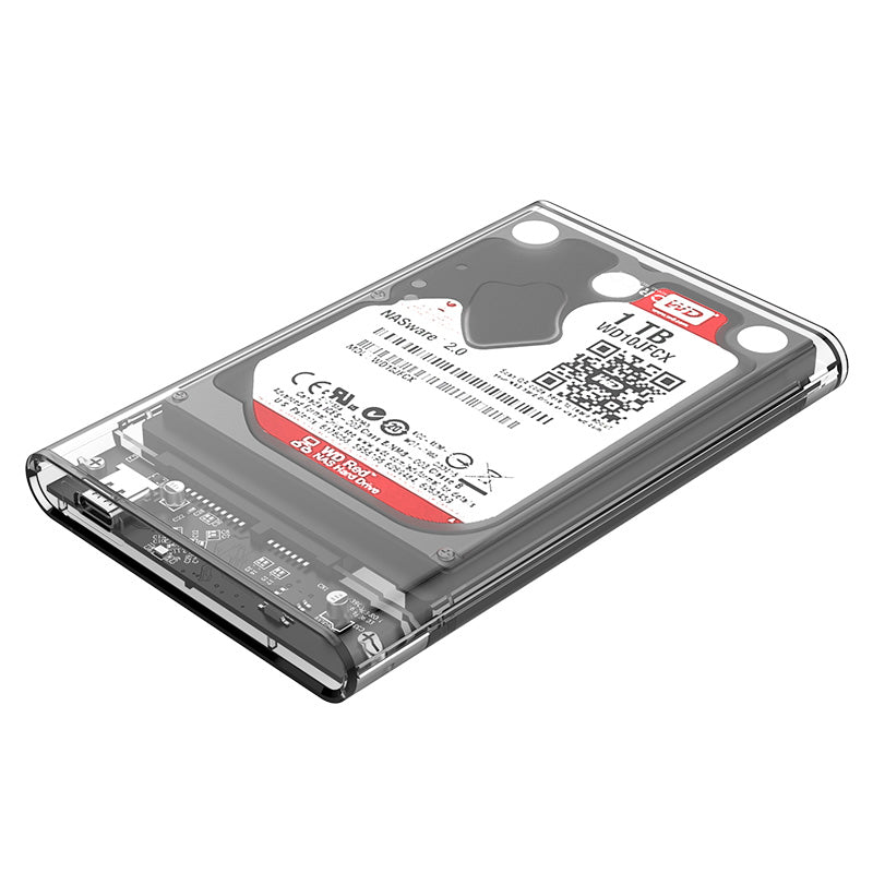 Zunanje ohišje za HDD/SSD 2,5" USB-C 3.1 Gen2 UASP v SATA3, prozorno, ORICO 2139C3-G2-CR