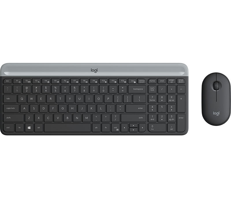 Tipkovnica in miška Logitech Slim Wireless Combo MK470, grafitna barva, SLO