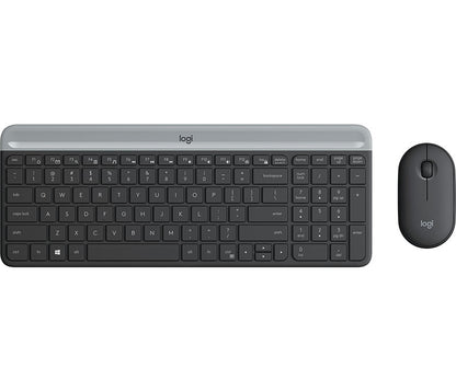 Tipkovnica in miška Logitech Slim Wireless Combo MK470, grafitna barva, SLO