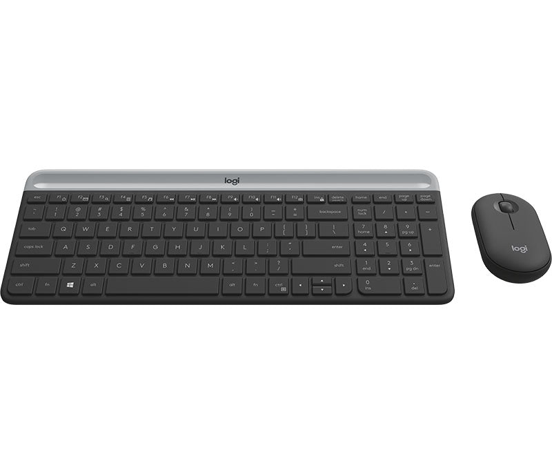 Tipkovnica in miška Logitech Slim Wireless Combo MK470, grafitna barva, SLO
