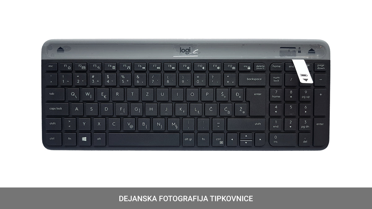 Tipkovnica in miška Logitech Slim Wireless Combo MK470, grafitna barva, SLO