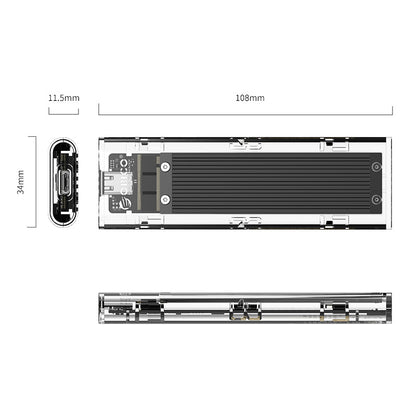 Zunanje ohišje za SSD M.2 NVMe 2230-2280 v USB 3.1 Gen2 Type-C, črno, ORICO TCM2