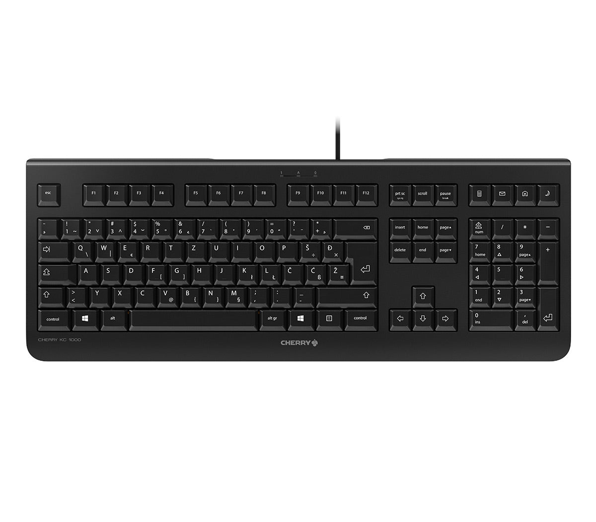 Tipkovnica Cherry KC 1000, črna, USB, SLO
