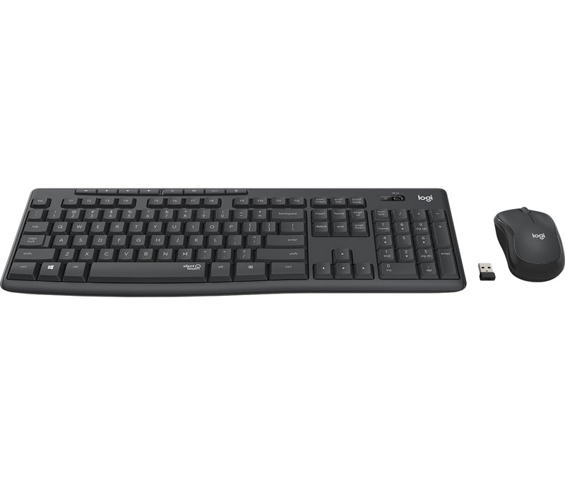 Tipkovnica in miška Logitech MK295 Silent Wireless Combo, grafitna barva, SLO