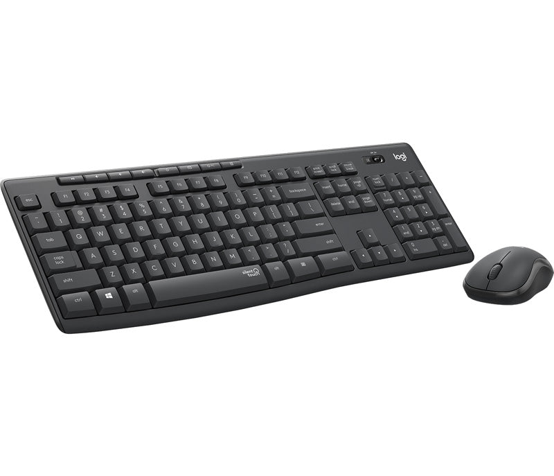 Tipkovnica in miška Logitech MK295 Silent Wireless Combo, grafitna barva, SLO