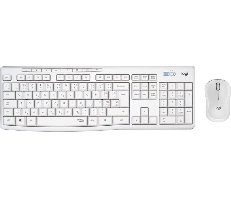 Tipkovnica in miška Logitech MK295 Silent Wireless Combo, bela, SLO g.