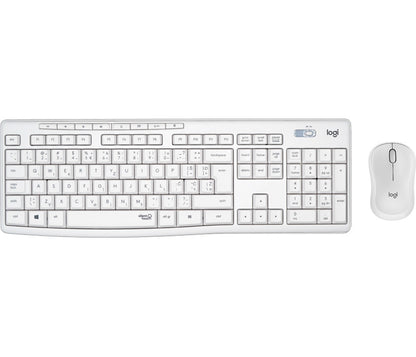 Tipkovnica in miška Logitech MK295 Silent Wireless Combo, bela, SLO g.