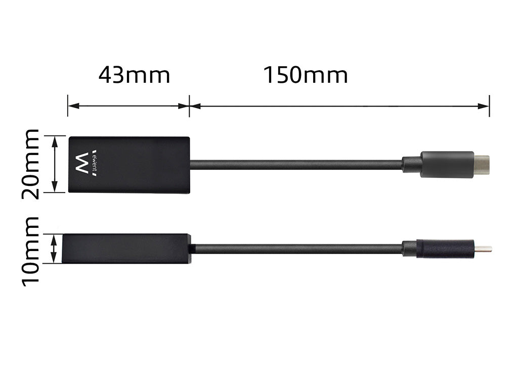 Adapter USB-C v HDMI 4K, črn, Ewent EW9823