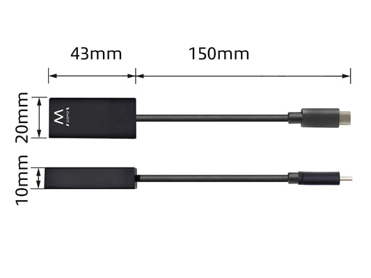 Adapter USB-C v HDMI 4K, črn, Ewent EW9823