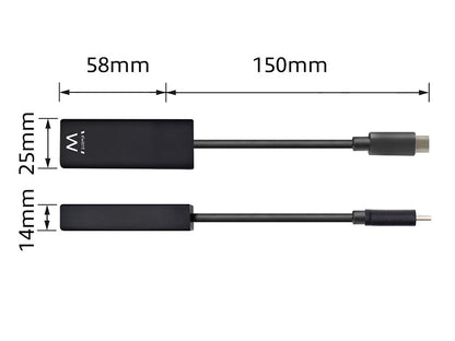 Adapter USB-C v RJ45 Ethernet, črn, Ewent EW9828