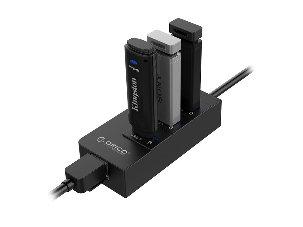 Priključna postaja USB 3.0, 3x USB-A, RJ45 Ethernet, črna, ORICO HR01-U3