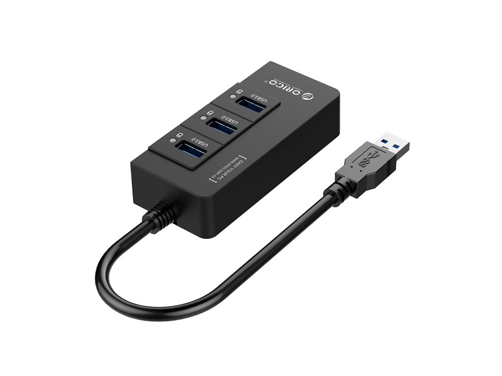 Priključna postaja USB 3.0, 3x USB-A, RJ45 Ethernet, črna, ORICO HR01-U3