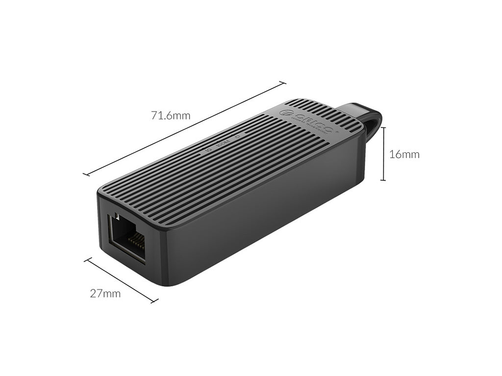 Adapter USB 3.0 v RJ45 Gigabit Ethernet, črn, ORICO UTK-U3