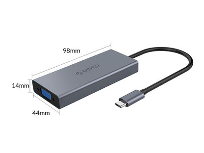 Priključna postaja USB-C, 5 in 1, USB 3.0, HDMI, VGA, avdio, PD 60W, ORICO MC-U501P