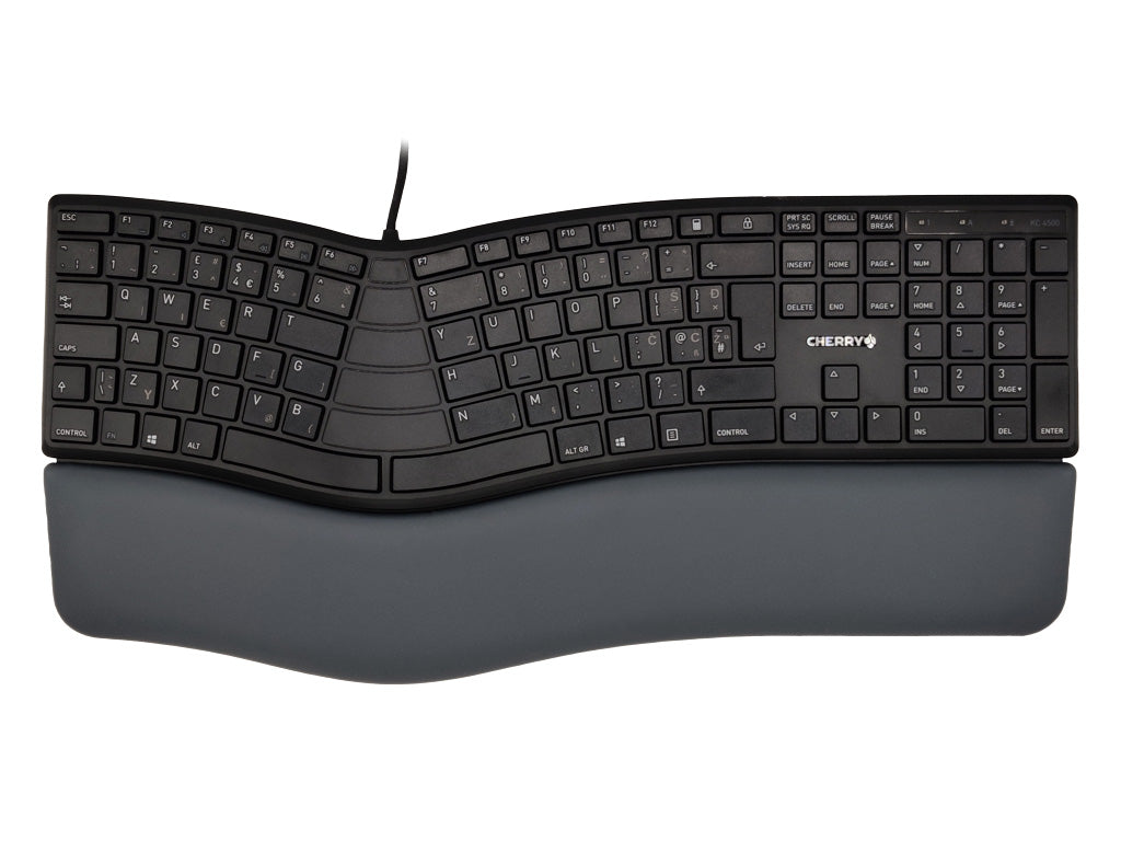 Tipkovnica Cherry KC 4500 ERGO, črna, USB, UK SLO g.