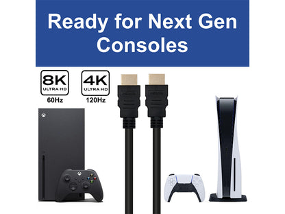 Kabel Ultra High Speed HDMI 2.1, 8K 60Hz, M/M, Ethernet, 3m, črn, Ewent EC1322