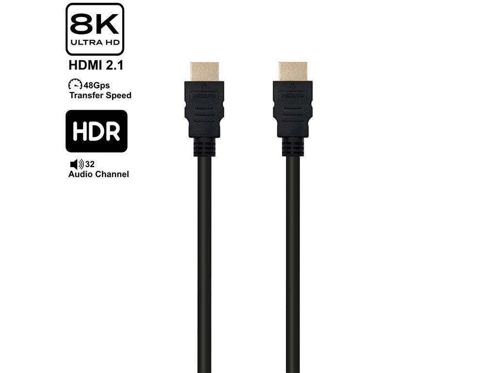 Kabel Ultra High Speed HDMI 2.1, 8K 60Hz, M/M, Ethernet, 1.8m, črn, Ewent EC1321