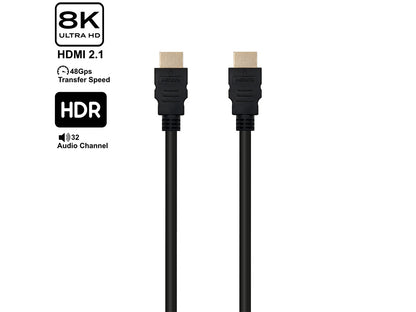 Kabel Ultra High Speed HDMI 2.1, 8K 60Hz, M/M, Ethernet, 1m, črn, Ewent EC1320