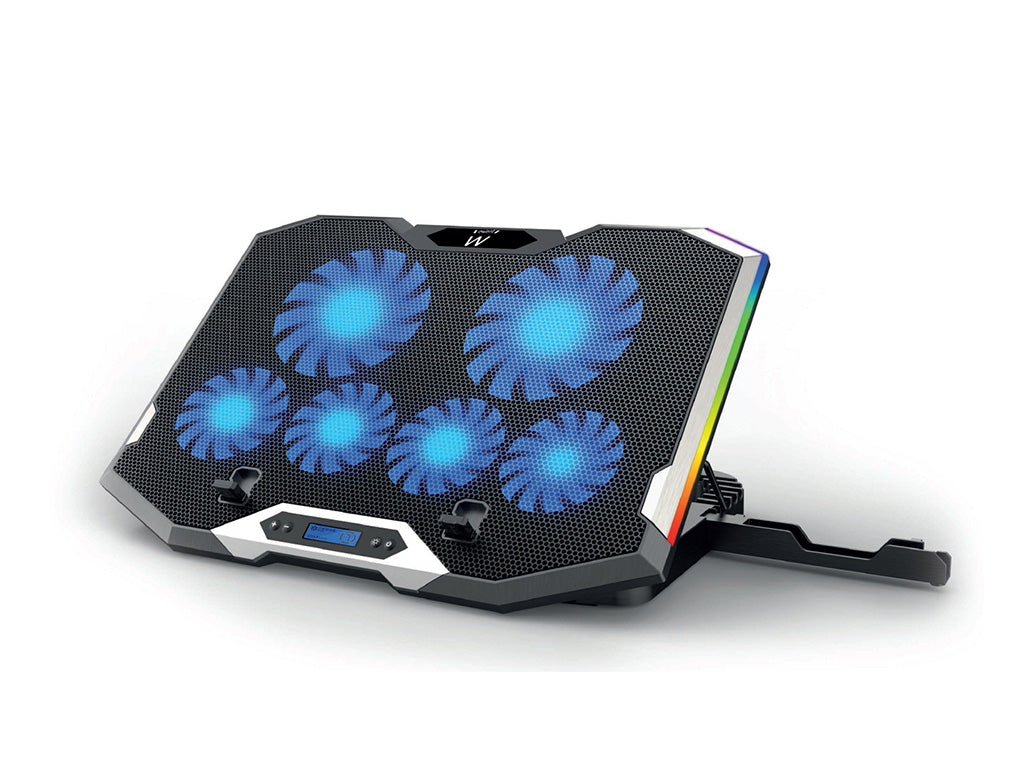 Hladilno stojalo za prenosnik do 17.3", 6x tih ventilator, RGB, Ewent EW1260