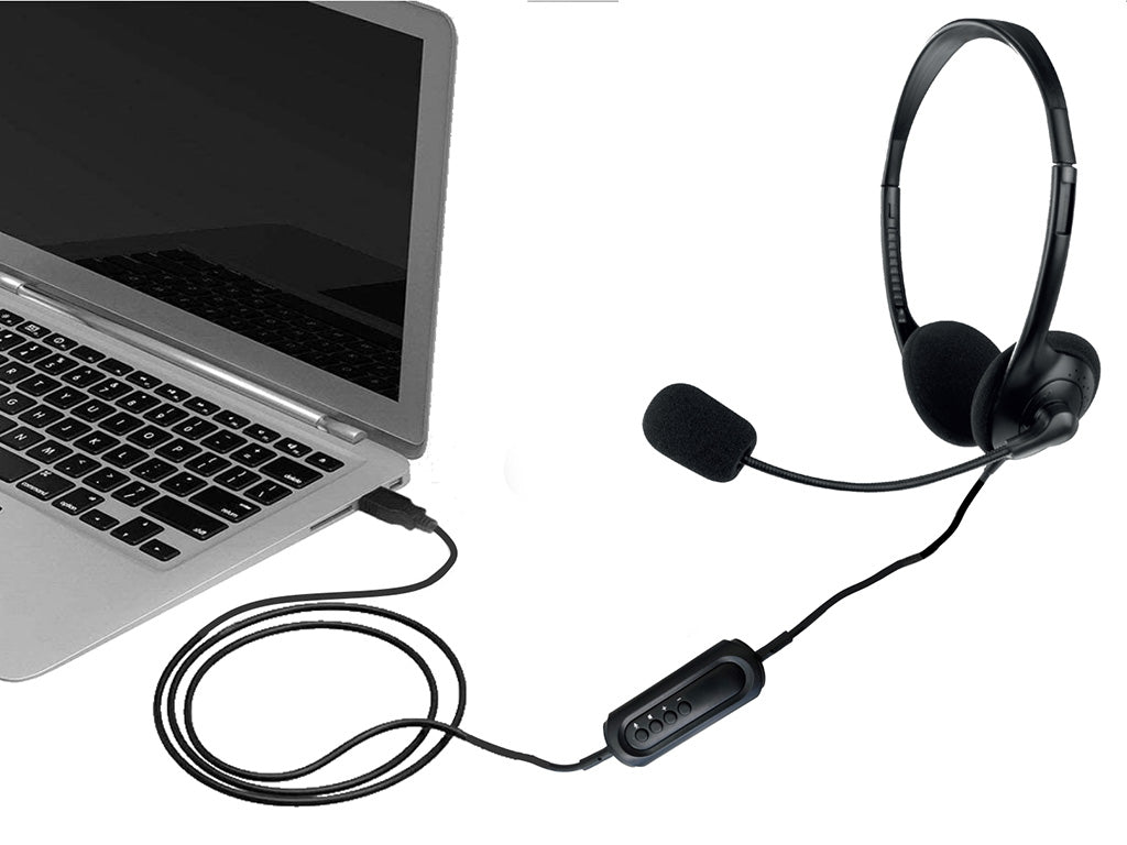 Slušalke Ewent, nadzor glasnosti, mikrofon, USB, EW3568