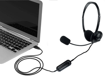 Slušalke Ewent, nadzor glasnosti, mikrofon, USB, EW3568