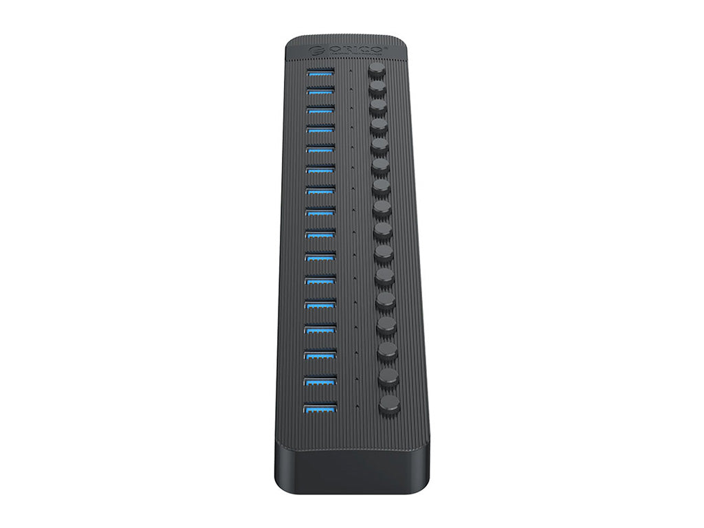 USB hub s 16 vhodi, USB 3.0, s stikali, zunanje napajanje, črn, ORICO CT2U3-16AB