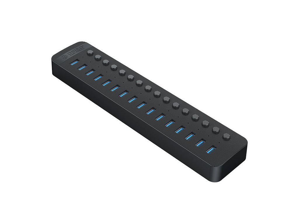 USB hub s 16 vhodi, USB 3.0, s stikali, zunanje napajanje, črn, ORICO CT2U3-16AB