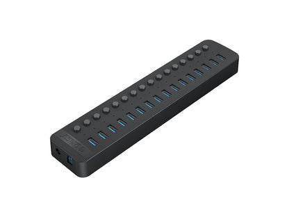 USB hub s 16 vhodi, USB 3.0, s stikali, zunanje napajanje, črn, ORICO CT2U3-16AB