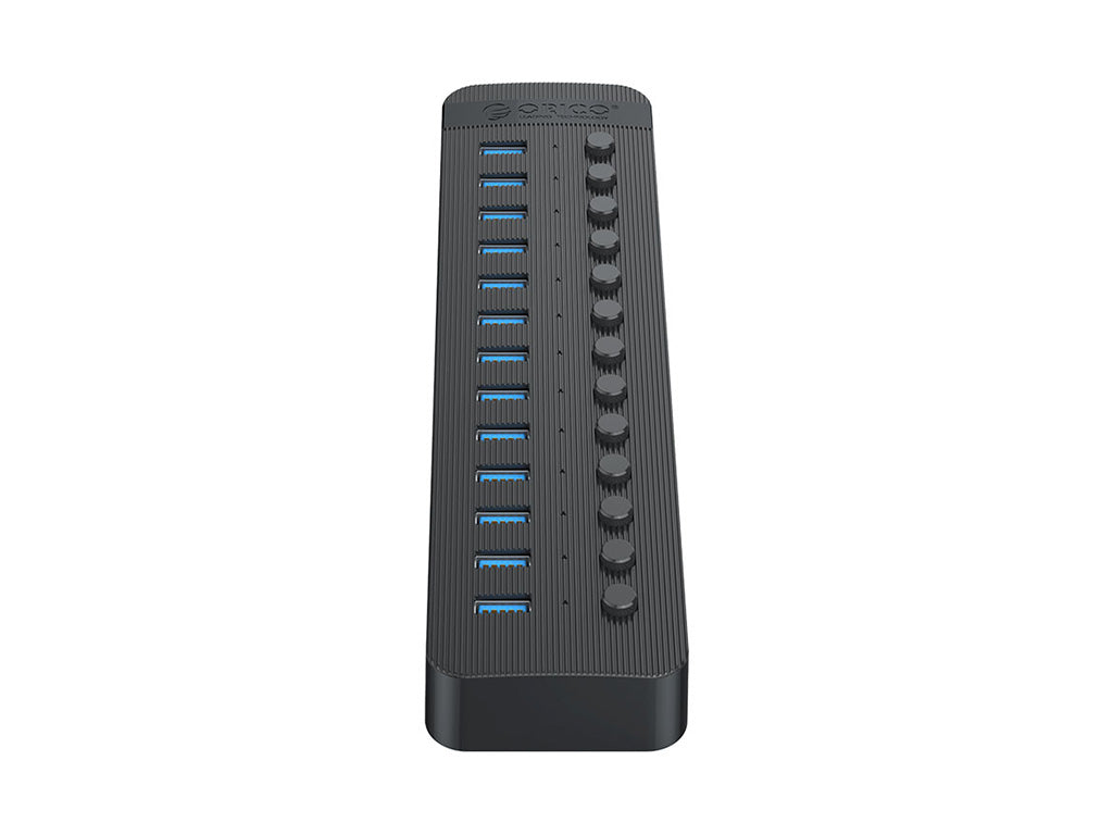 USB hub s 13 vhodi, USB 3.0, s stikali, zunanje napajanje, črn, ORICO CT2U3-13AB