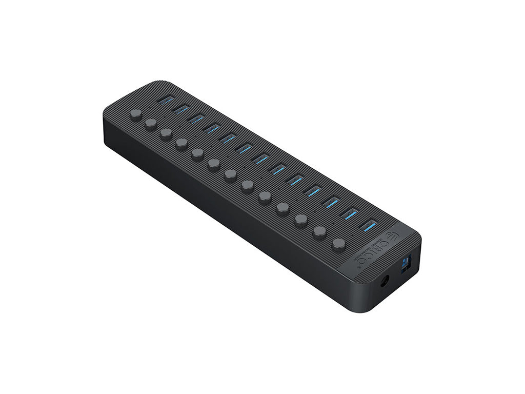 USB hub s 13 vhodi, USB 3.0, s stikali, zunanje napajanje, črn, ORICO CT2U3-13AB