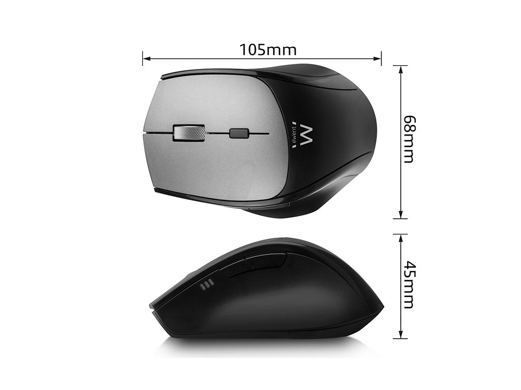 Miška Ewent Dual-Connect Silent Wireless, USB-A, USB-C