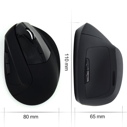 Miška Ewent Wireless Ergonomic Vertical, 1600dpi, črna, USB