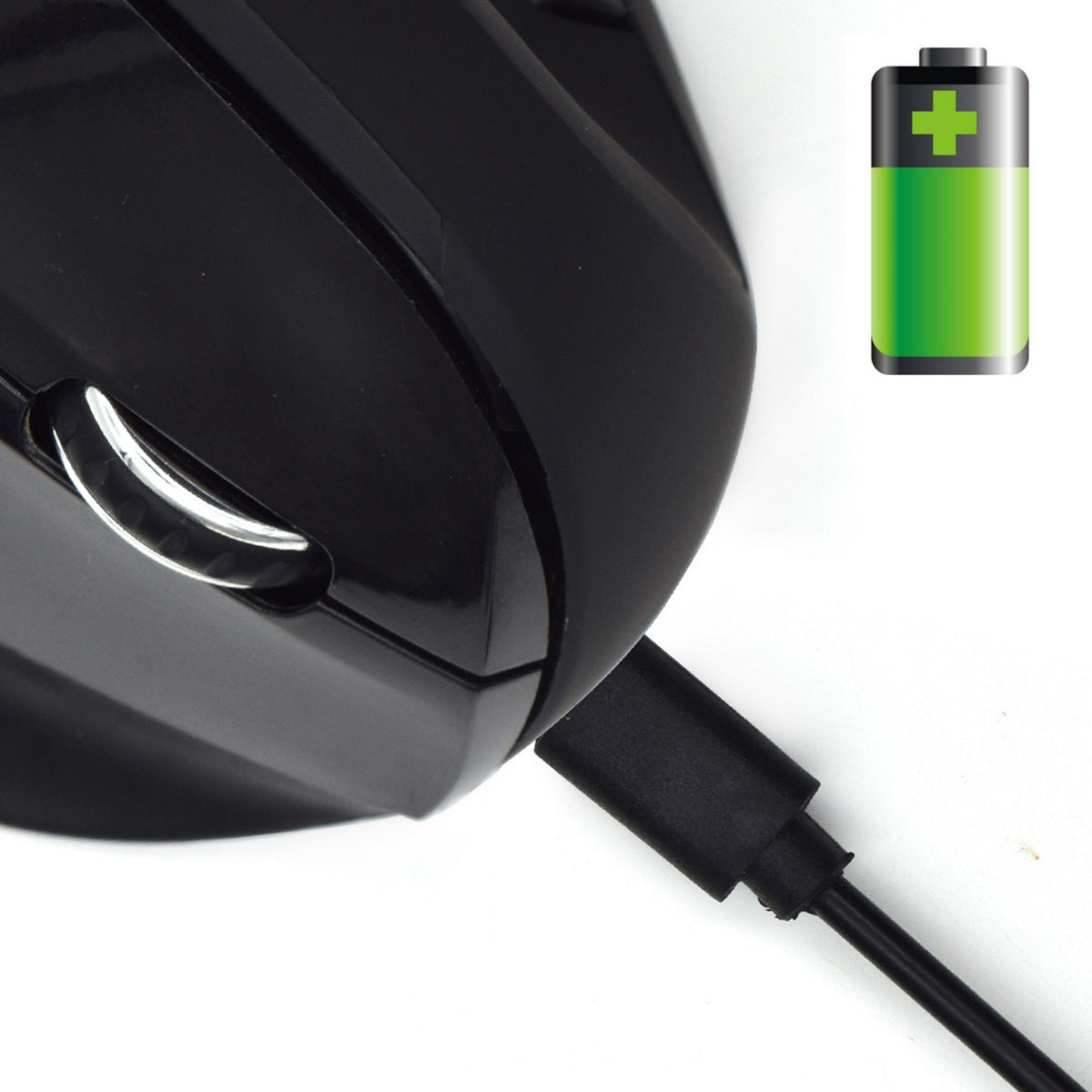 Miška Ewent Wireless Ergonomic Vertical, 1600dpi, črna, USB